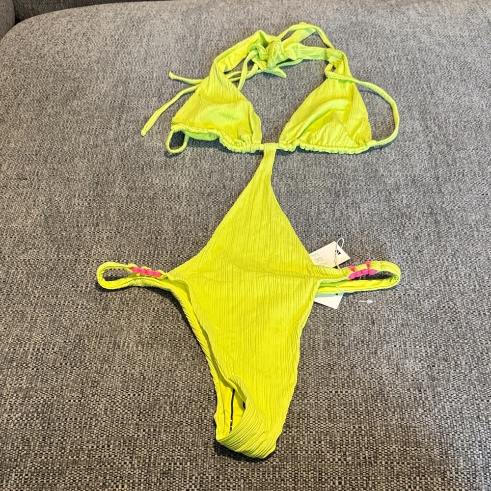 Frankie's Bikinis Neon green Swimwear
